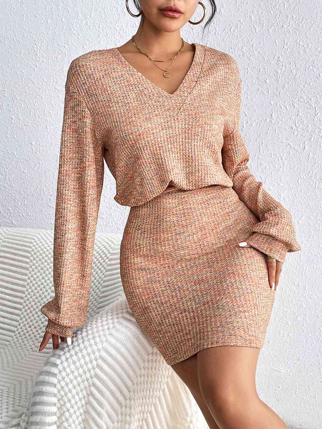 Lace Detail V-Neck Mini Dress
